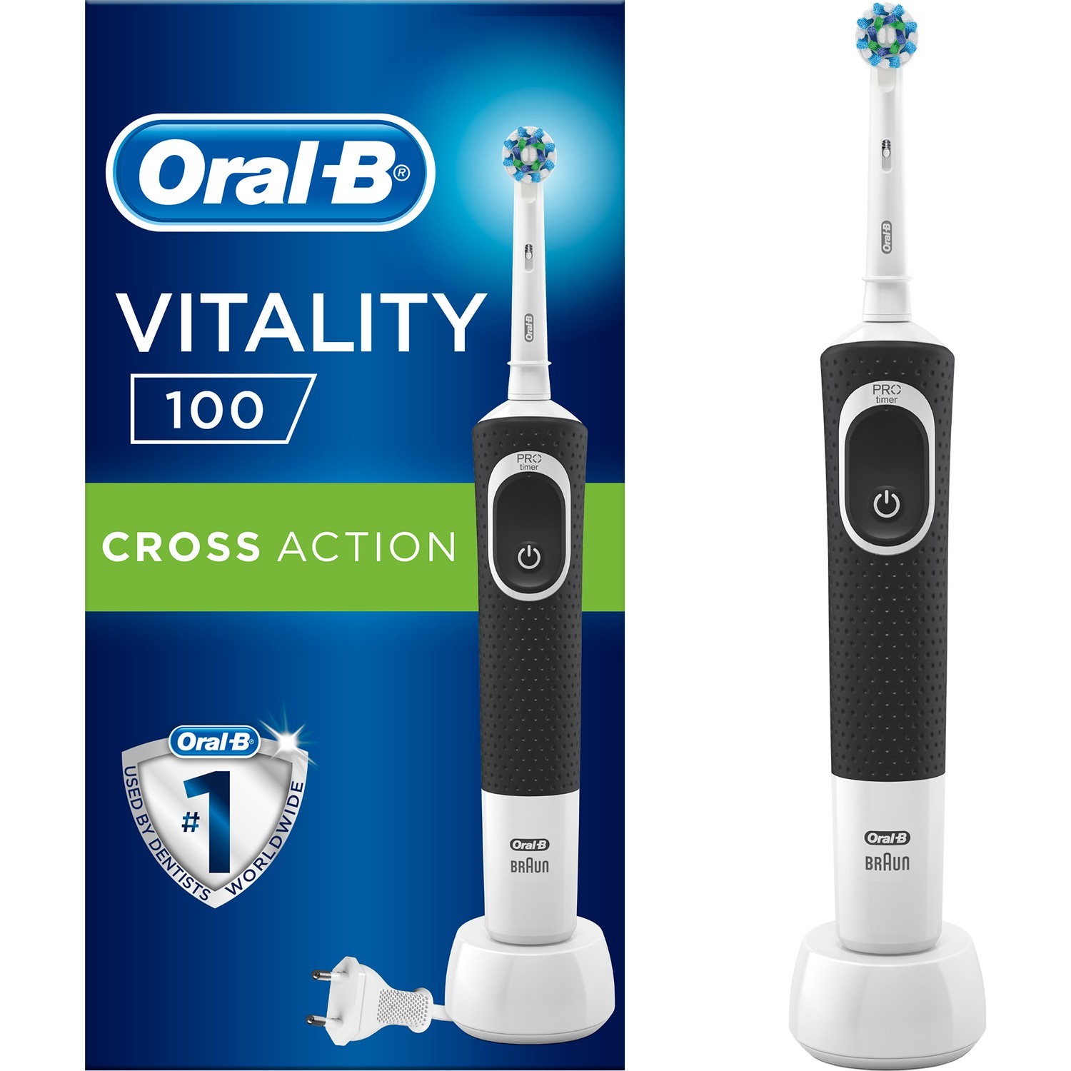 Oral-B Vitality 100 Cross Action Box Şarjlı Diş Fırçası Siyah