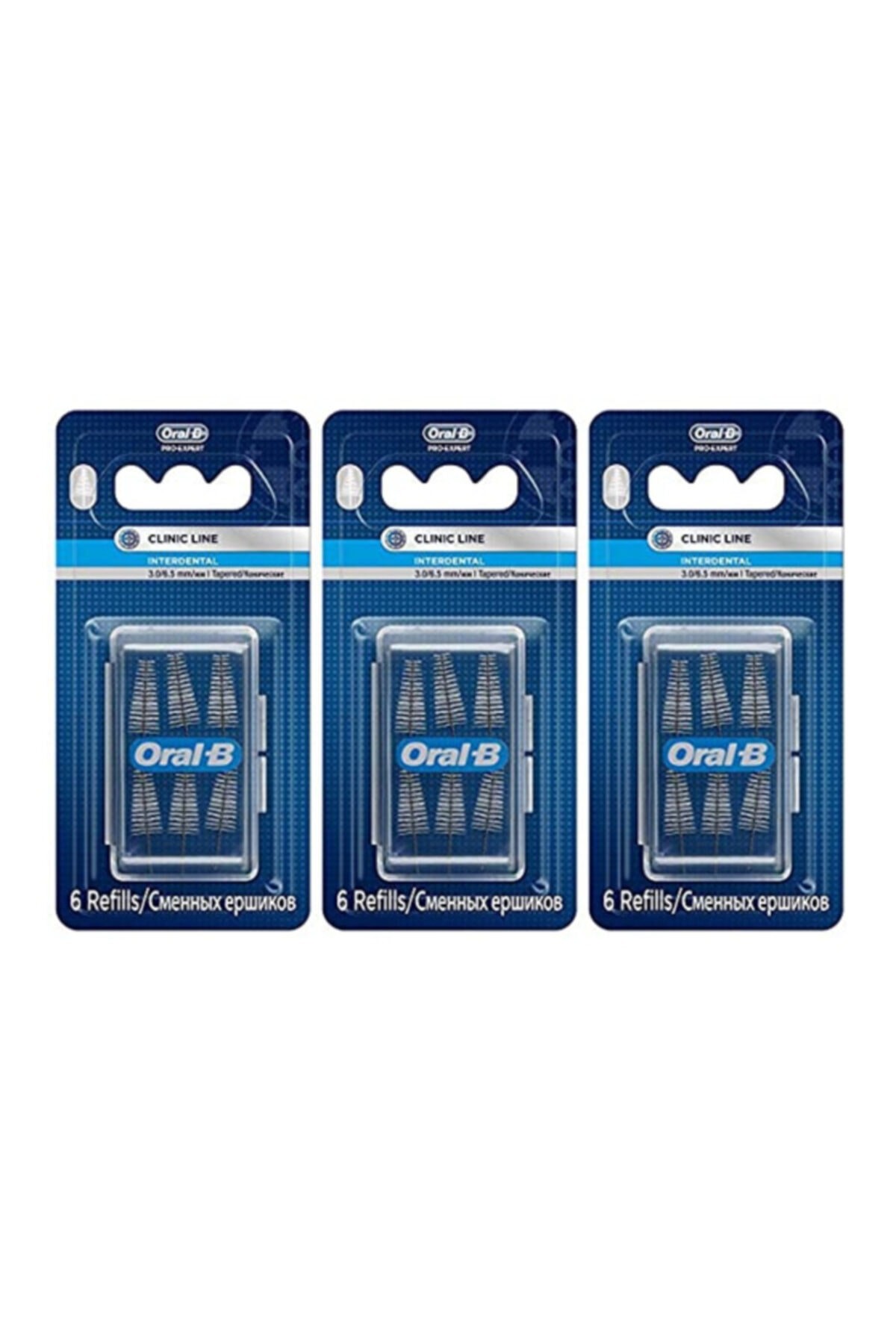 Oral-B Interdental Arayüz Fırçası Eğimli Yedek 6'lı 3.0/6.5mm x 3 Paket