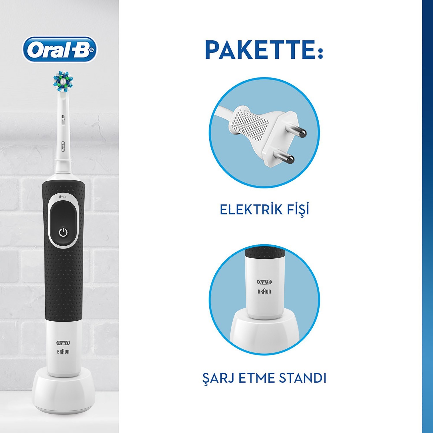 Oral-B Vitality 100 Cross Action Box Şarjlı Diş Fırçası Siyah