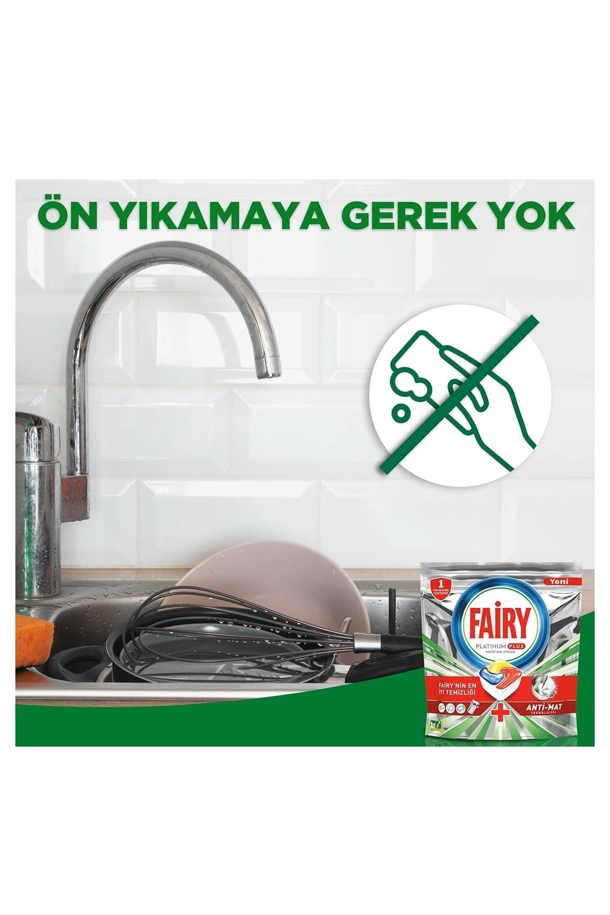 FAİRY PLATİNUM PLUS BULAŞIK MAK.75Lİ KAP.+500ML+SÜNGER