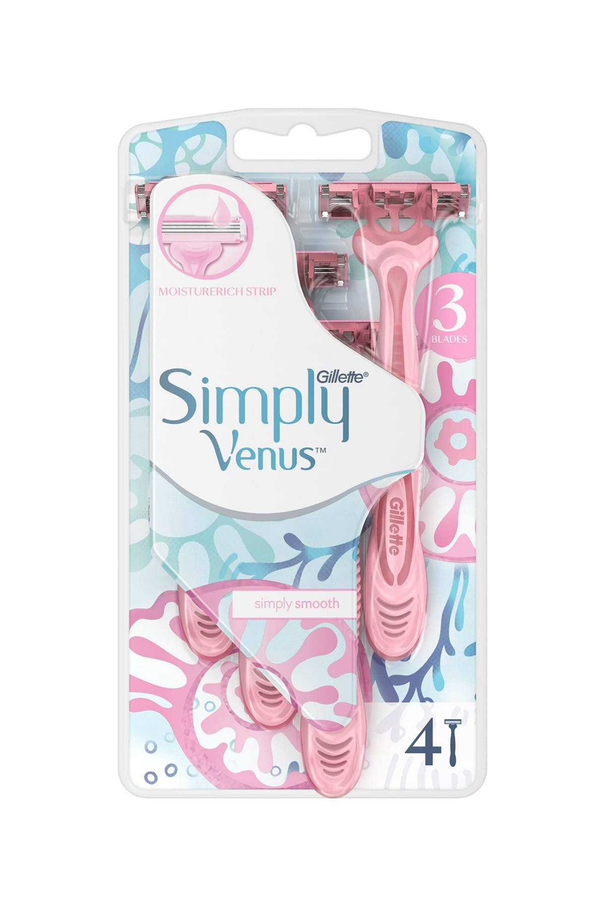 Gillette Simply Venus 3 Tıraş Bıçağı 4\'lü