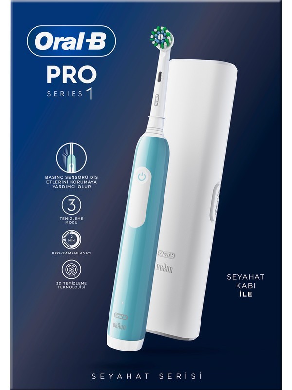 Oral-B Pro Series 1 Şarjlı Diş Fırçası Mavi + Seyahat Kabı ( 4576 )