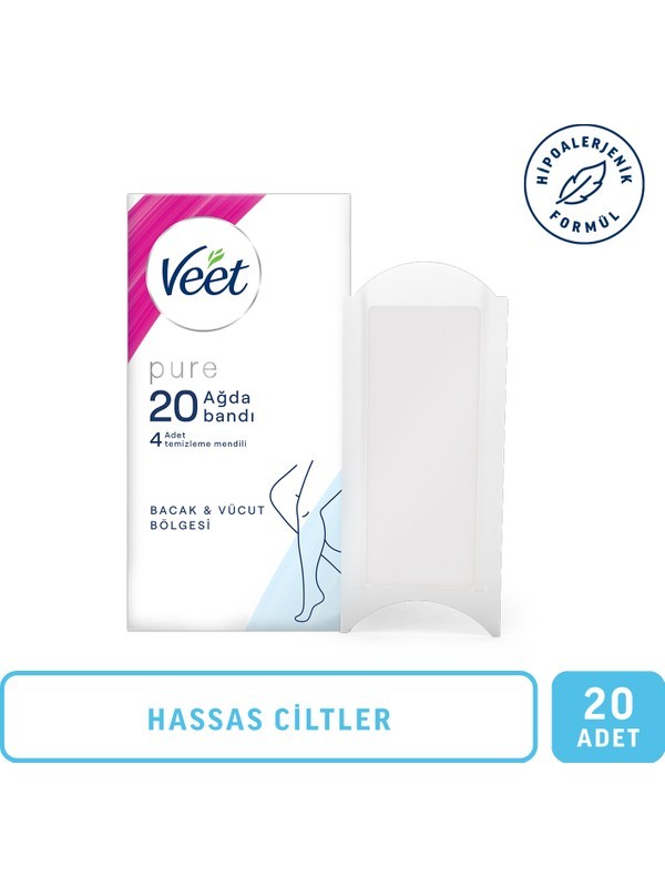 Veet PURE AĞDA BANDI HASSAS 20Lİ Reyon Kozmetik