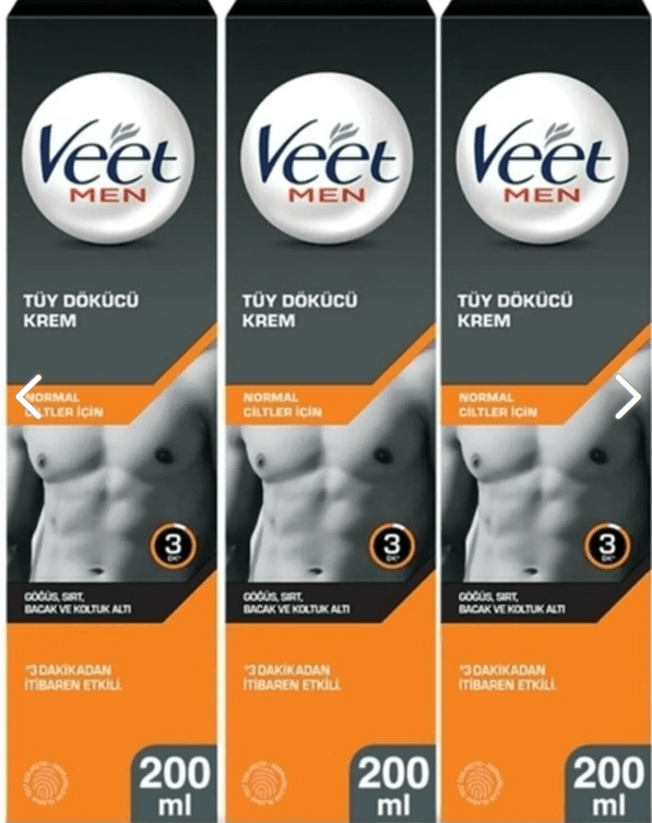 VEET ERKEK TÜY D.KREM KURU 200ML X 3 ADET