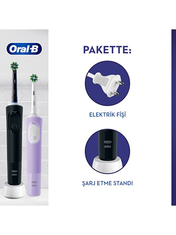 ORAL B ŞARJLI PRO 2Lİ LİLAC & BLACK ( 2241 )