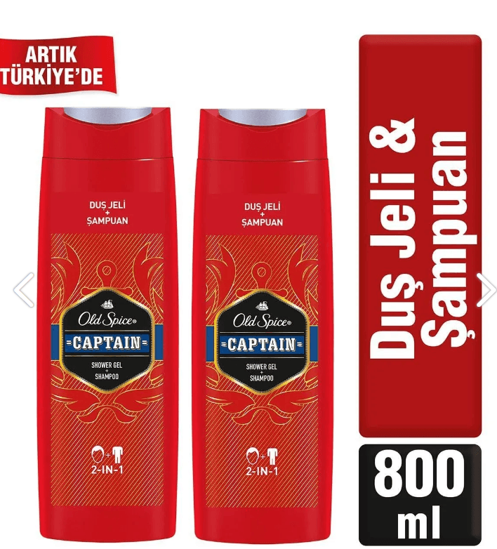 Old Spice Duş Jeli & Şampuan 400 ml Captain X 2 ADET