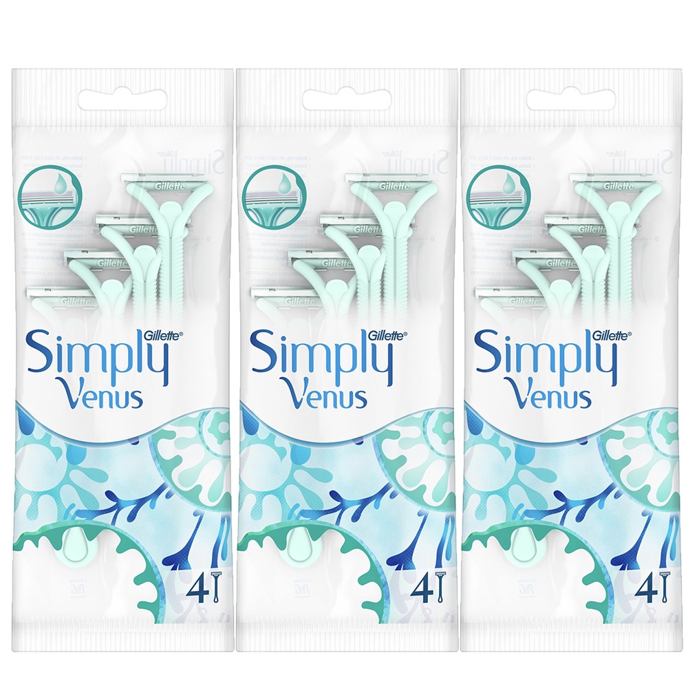 Gillette Simply Venus 2 Kullan At Kadın Tıraş Bıçağı 4'lü x 3 Paket