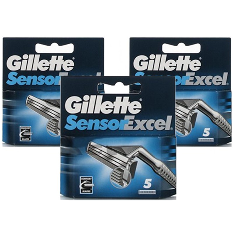 Gillette Sensor Excel Yedek Tıraş Bıçağı 5'li x 3 Paket