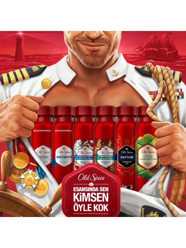 Old Spice Captain Erkekler İçin Sprey Vücut Deodorantı 150 ml