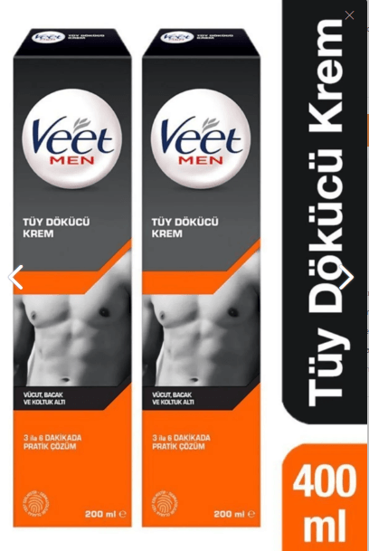 VEET ERKEK TÜY D.KREM KURU 200ML X 2 ADET