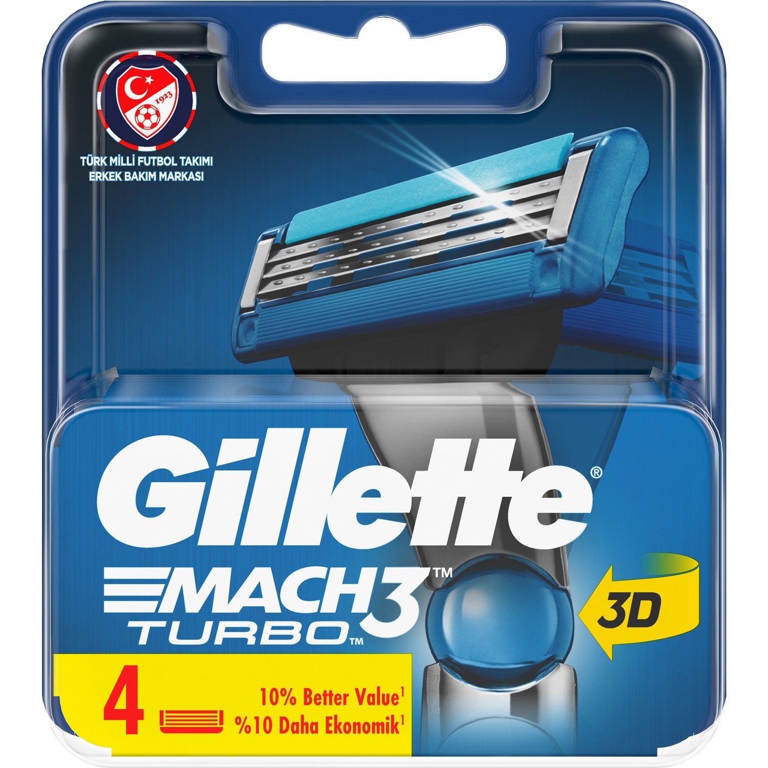 Gillette Mach 3 Turbo Yedek Tıraş Bıçağı 4\'lü