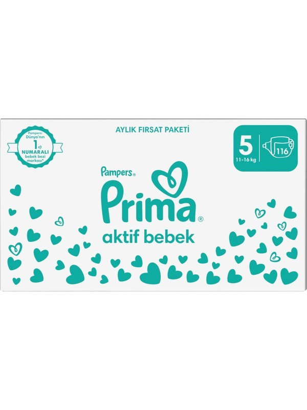 Prima Aktif Bebek 5 Beden 116lı Aylık Fırsat Paketi ( 9334 )