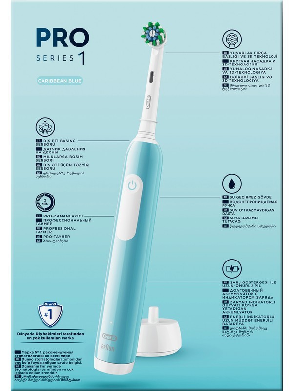 Oral-B Pro Series 1 Şarjlı Diş Fırçası Mavi + Seyahat Kabı ( 4576 )