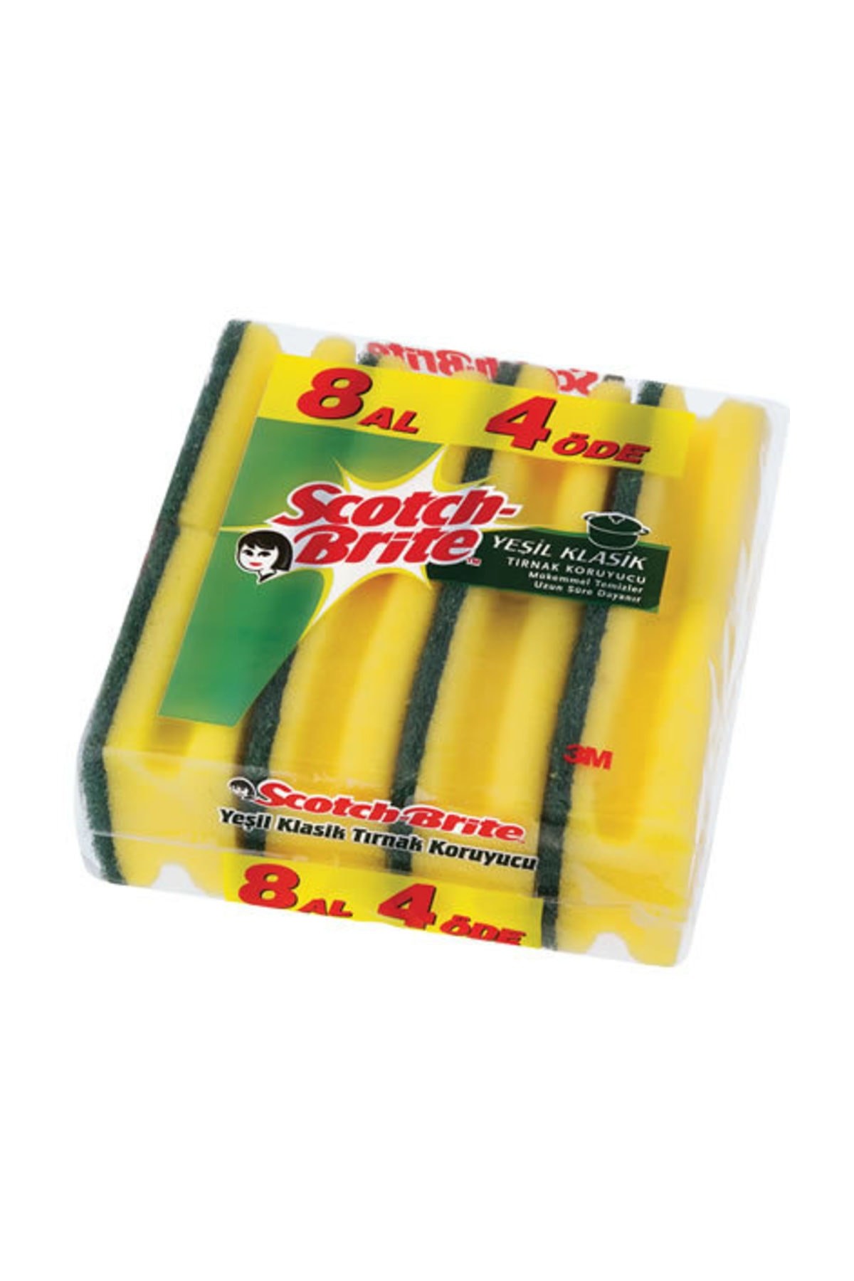 Scotch Brite Yeşil Klasik Sünger 8'Li Eko Paket