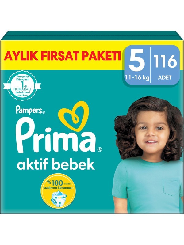 Prima Aktif Bebek 5 Beden 116lı Aylık Fırsat Paketi ( 9334 )