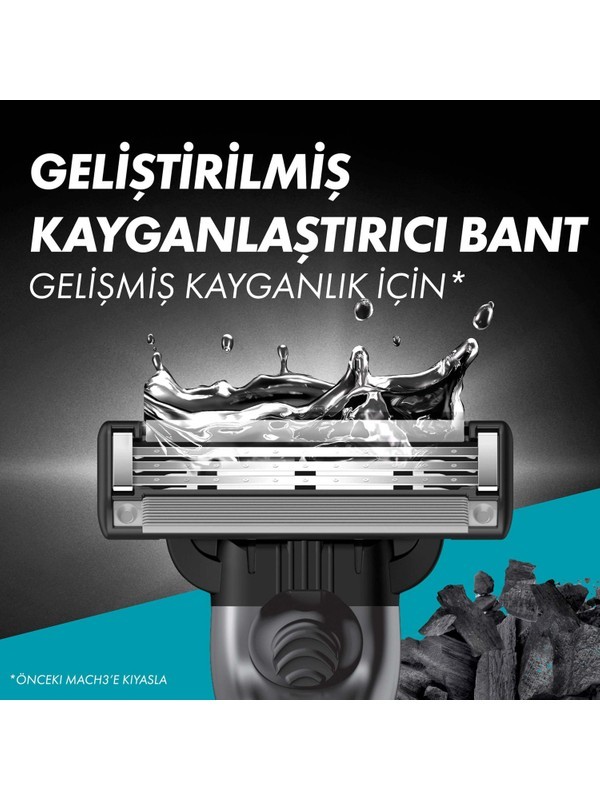 Gillette Mach3 Charcoal Avantajlı Yedek Tıraş Bıçağı 8'li