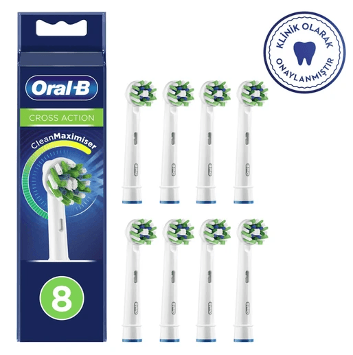 Oral-B Cross Action 8’lı Cleanmaximizer Teknolojili Yedek Fırça Başlığı