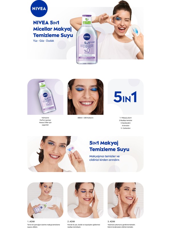 NİV.MAKYAJ TEM.SUYU HASSAS 400ML (3513)