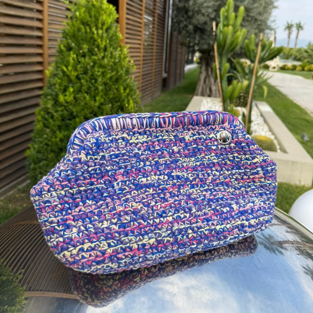 Weva El Örgüsü Çanta - Mor