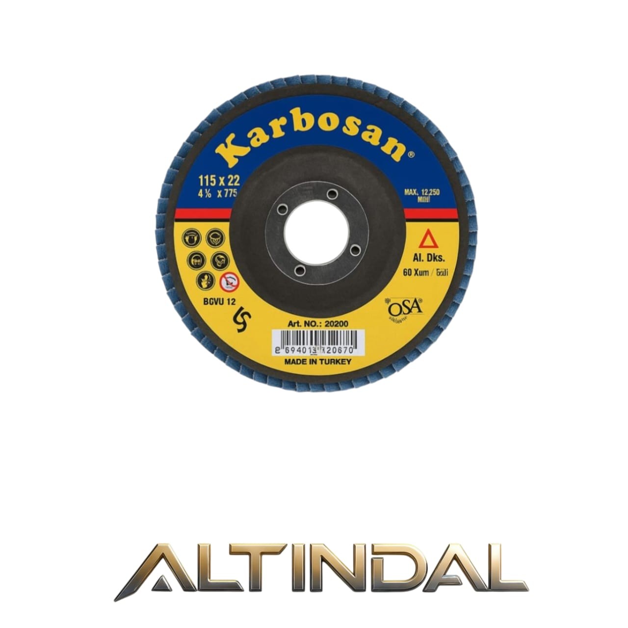 Zımpara Flap Disk 22X115 P60 Karbosan