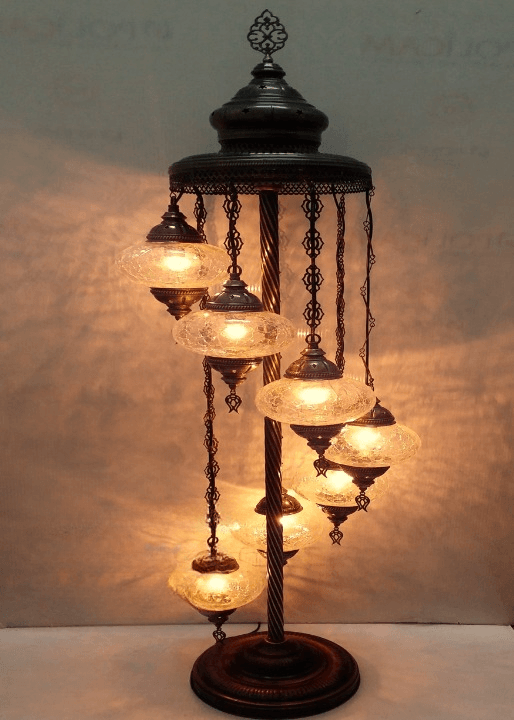 Glass Ottoman Floor Lamp