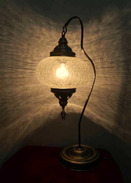 Glass Ottoman Camel Neck Table Lamp