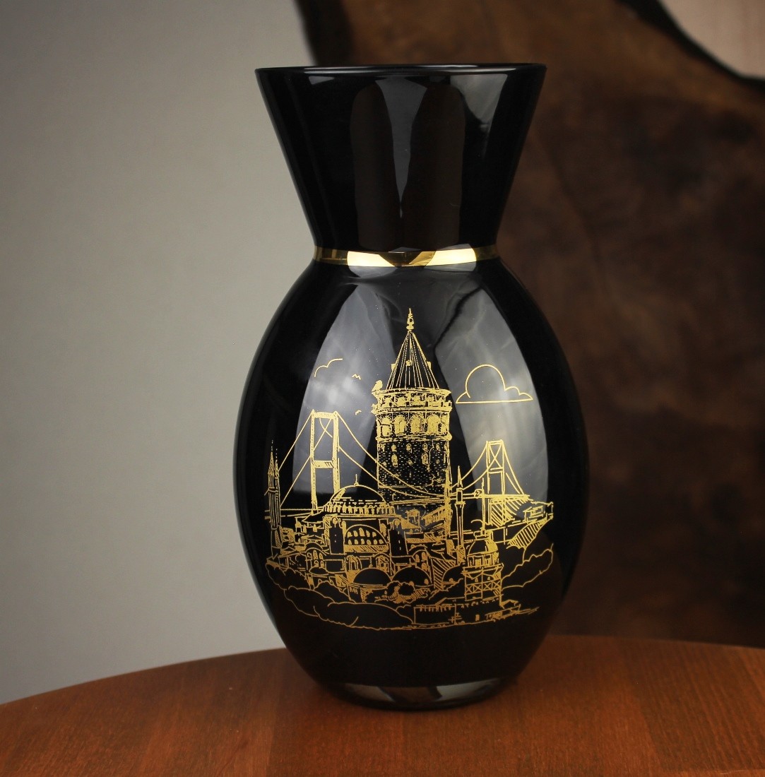 Istanbul Themed Round Vase