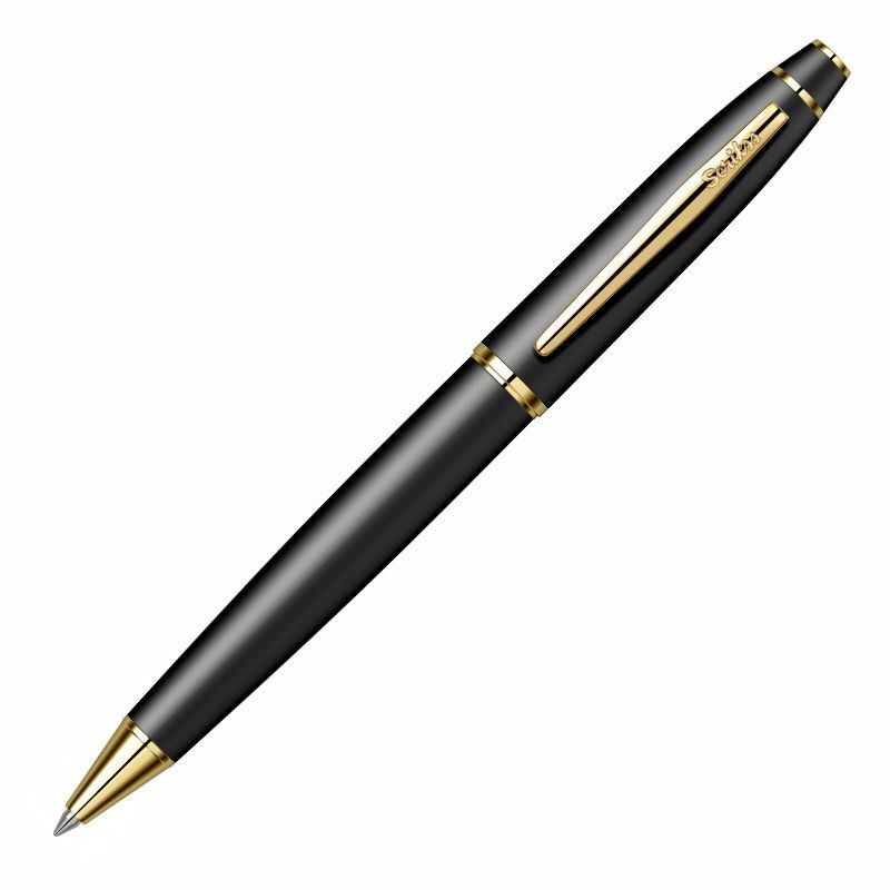 Scrikss 35 Matte Black Gold Ballpoint Pen