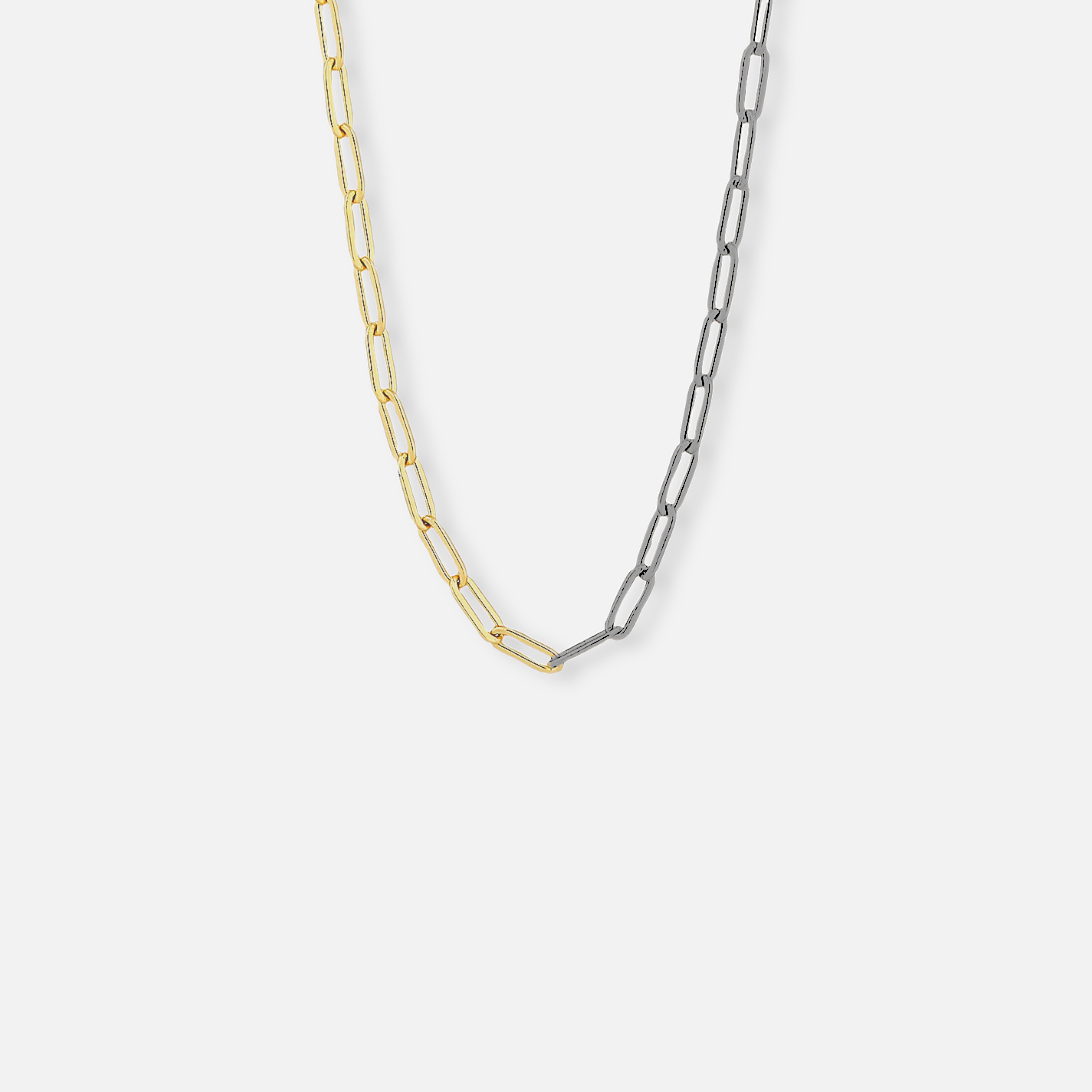 paperclip chain necklace - gold & black rhodium