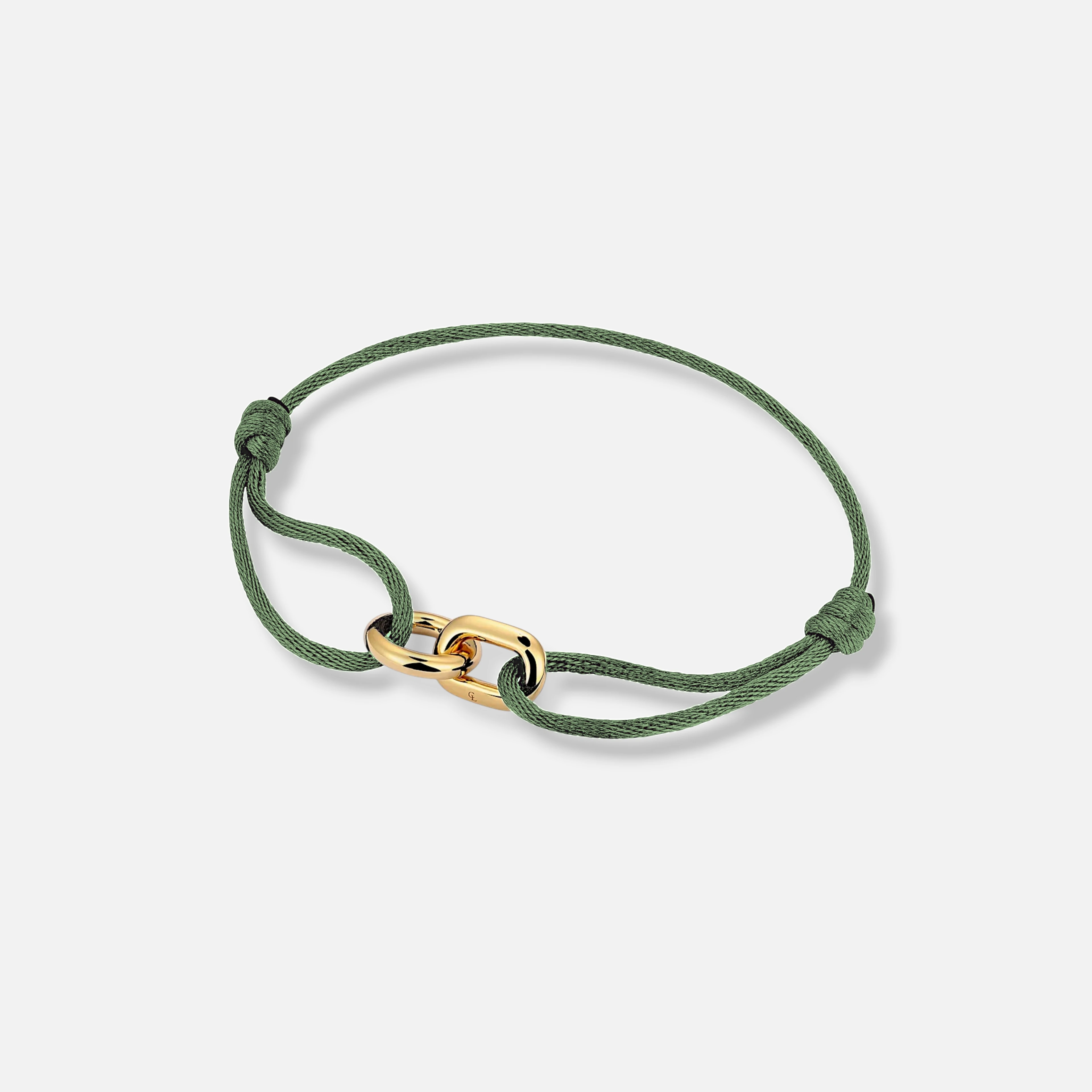 loom bracelet, gold vermeil - sage green