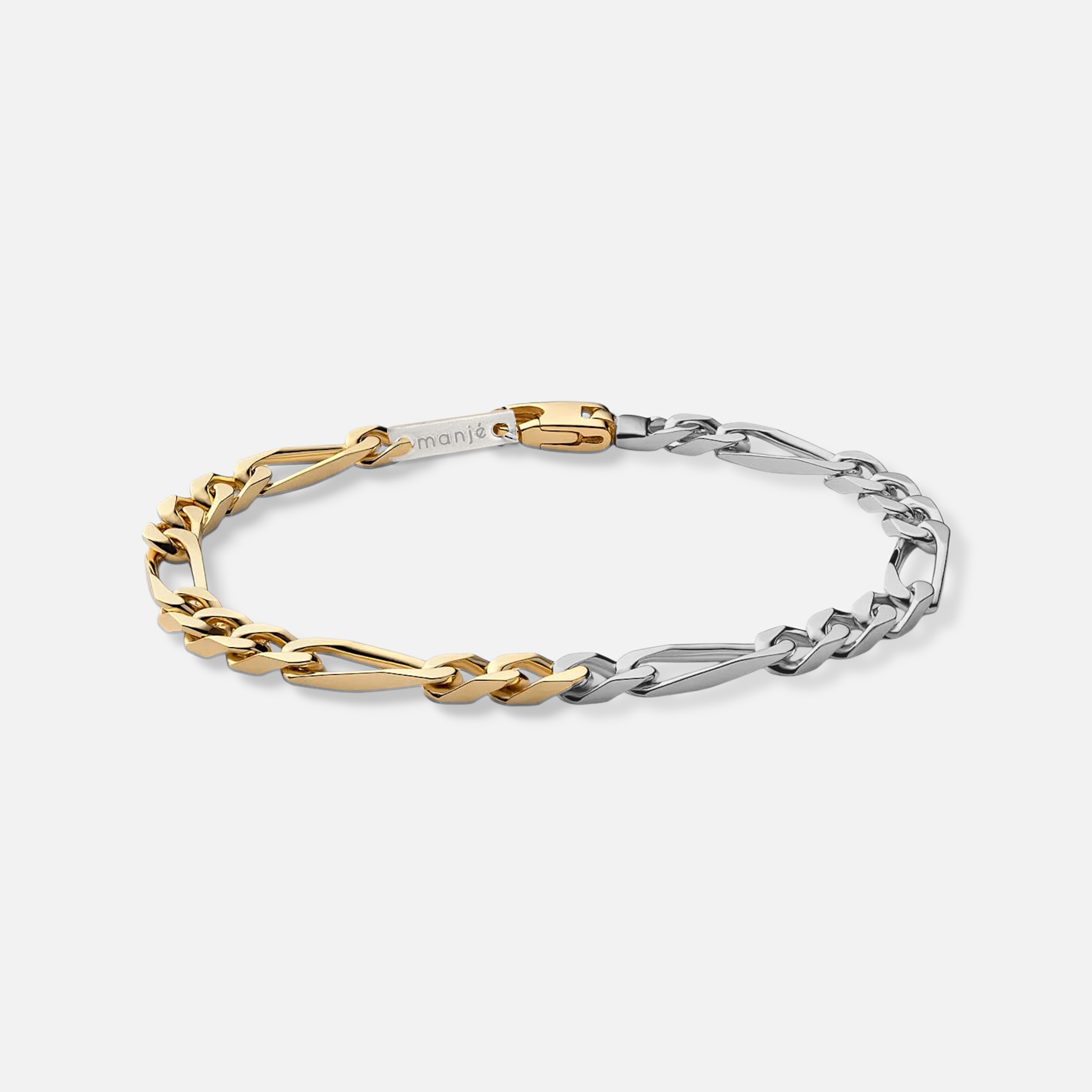 4.5 mm mid figaro chain bracelet - altın & gümüş