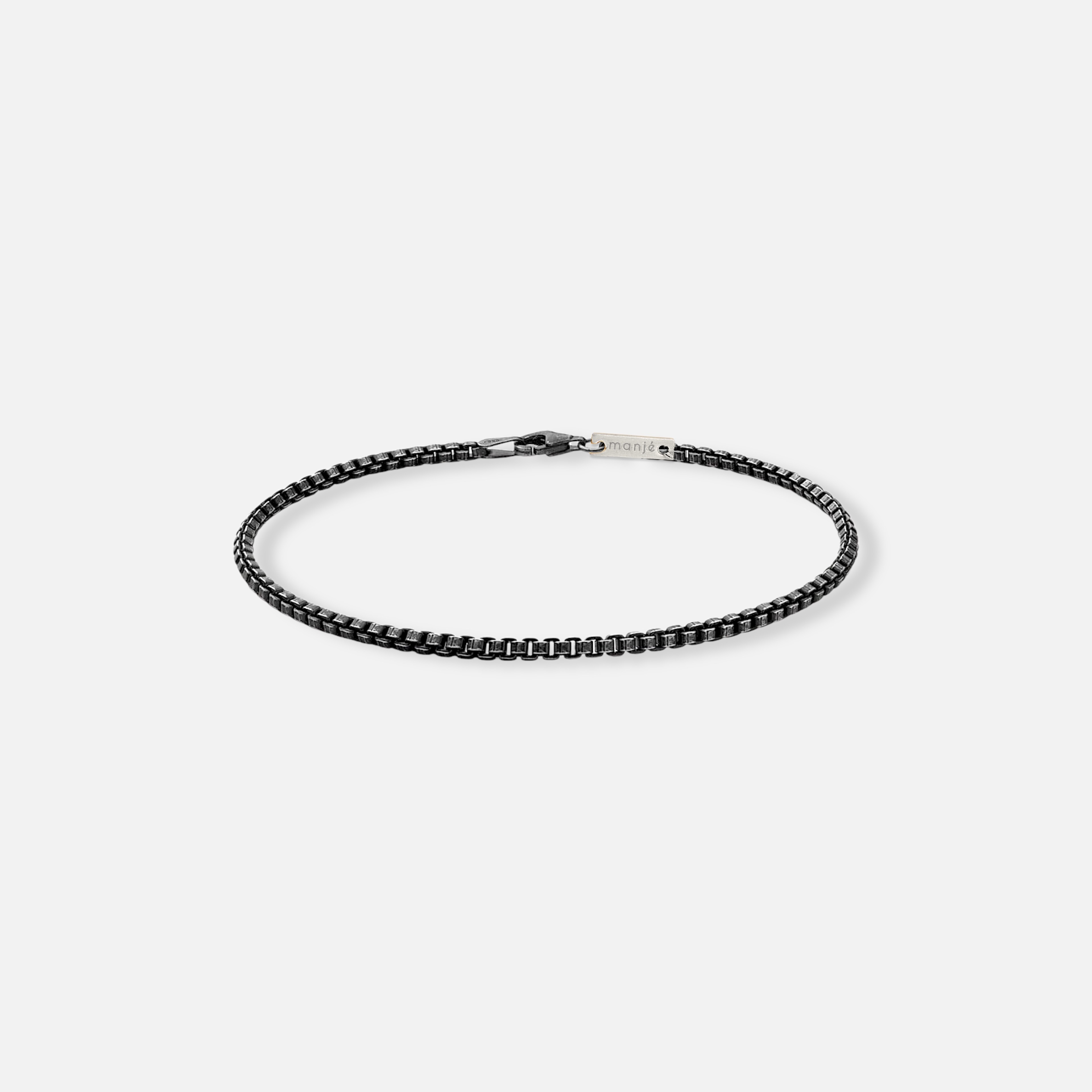 edge chain bracelet, oxidized black rhodium