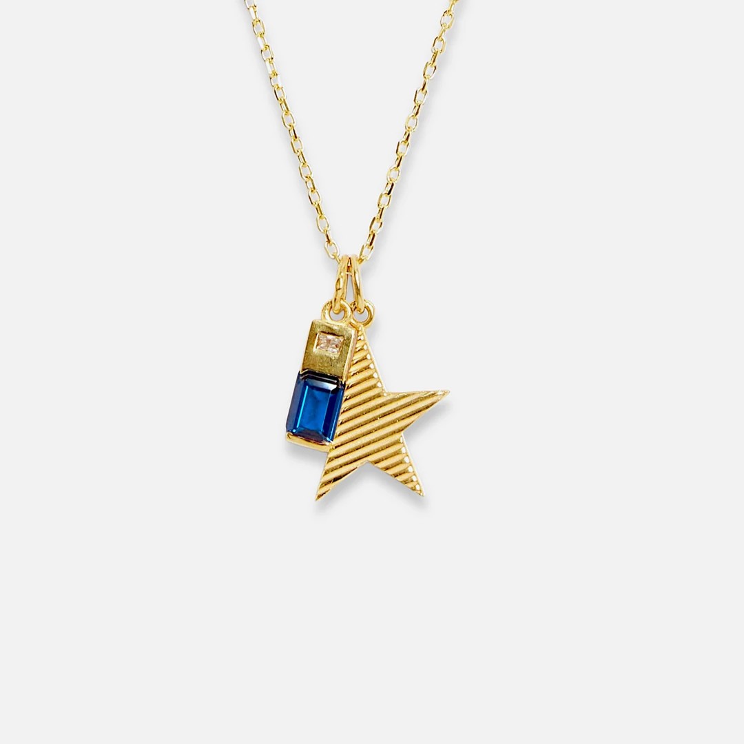 blue perfect mismatch necklace, soft chain