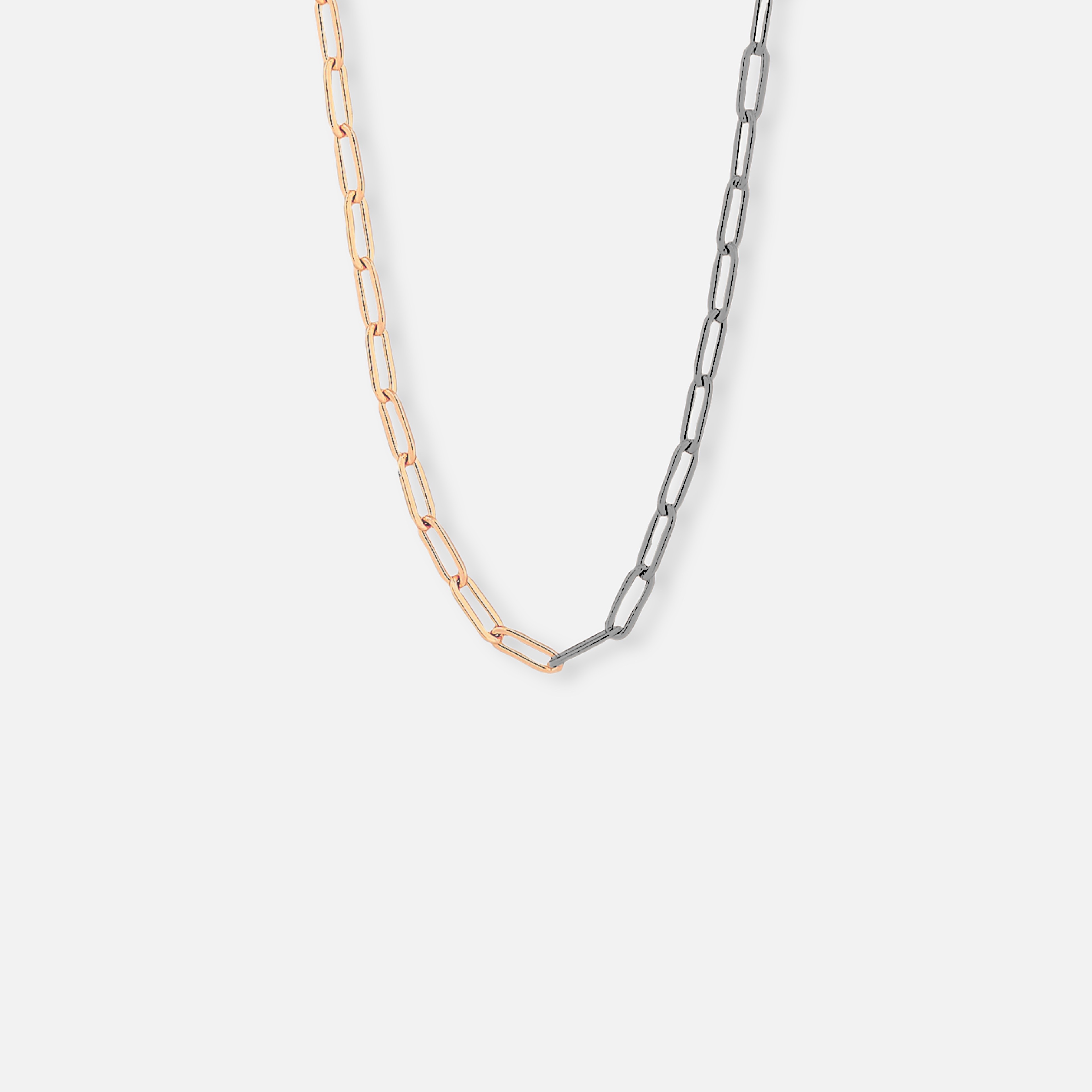 paperclip chain necklace - rose gold & black rhodium