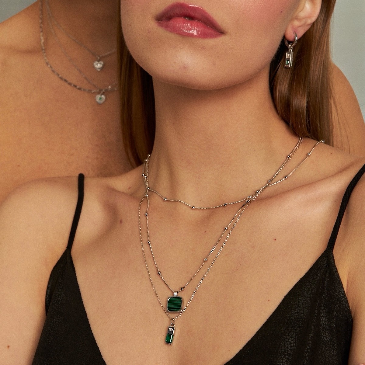 one last time necklace, green tourmaline - sterling silver