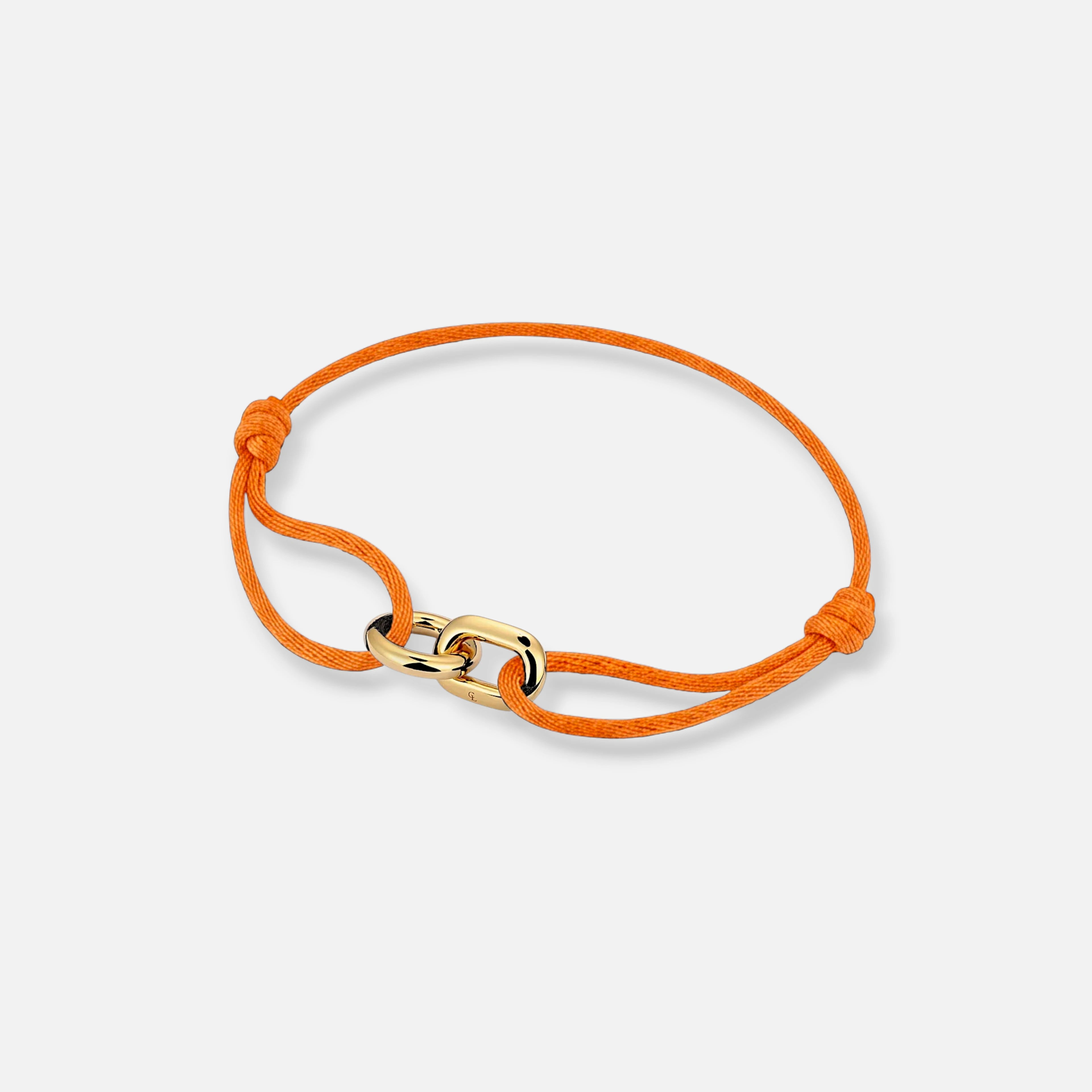 loom bracelet, gold vermeil - molten orange