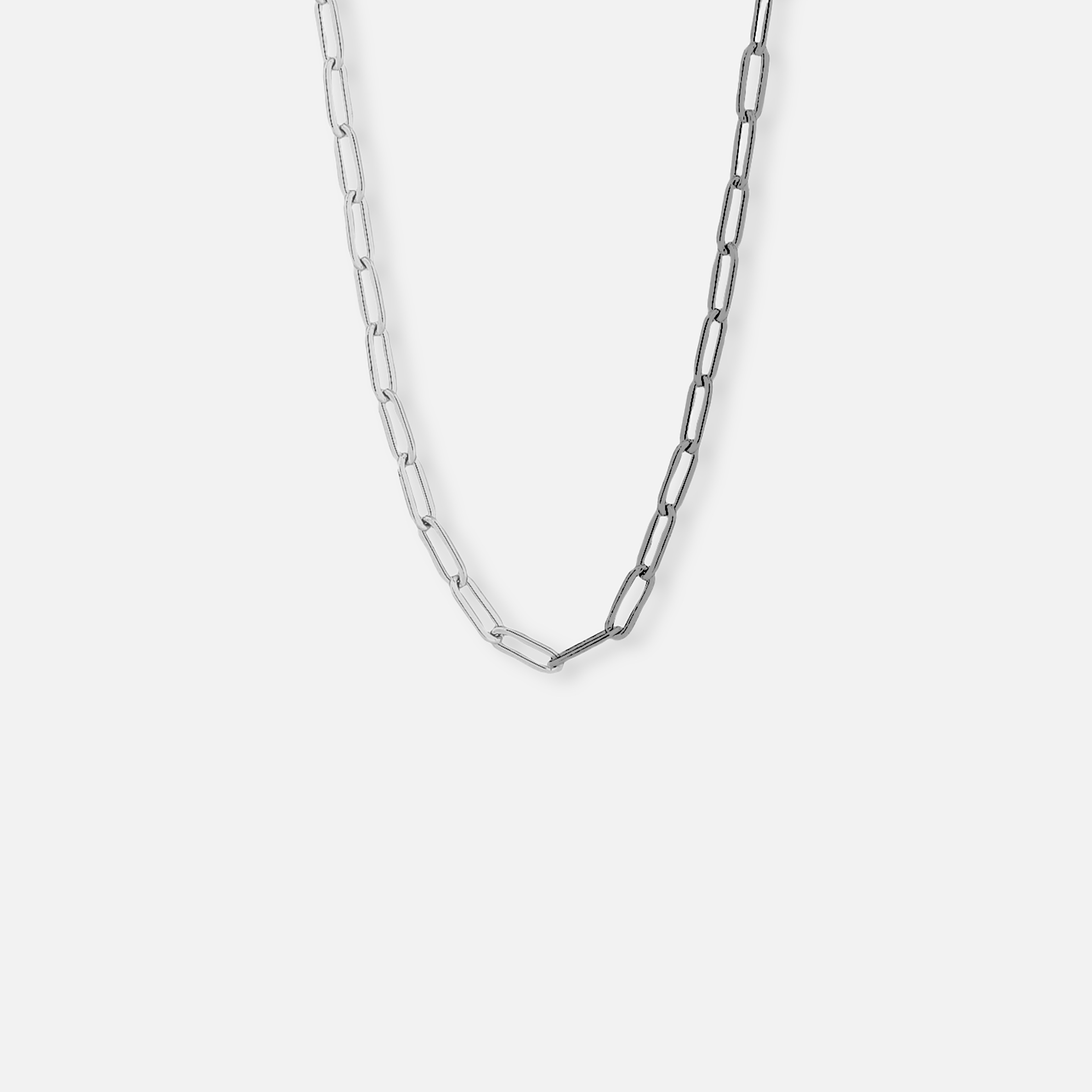 paperclip chain necklace - silver & black rhodium