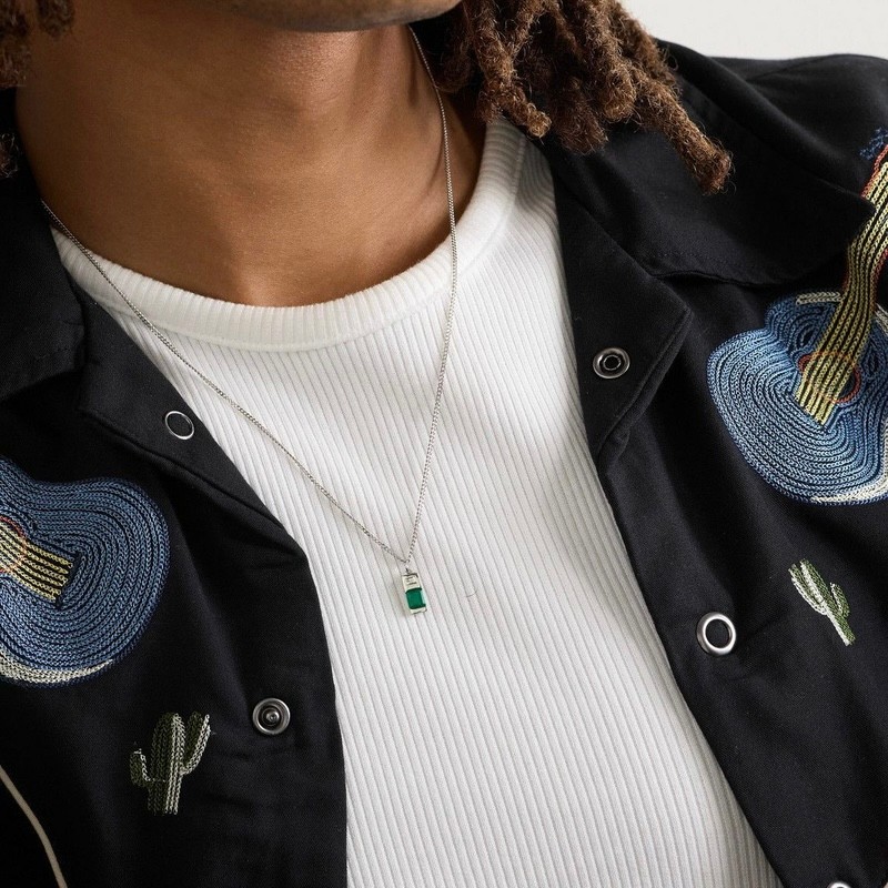 one last time necklace, green tourmaline - sterling silver