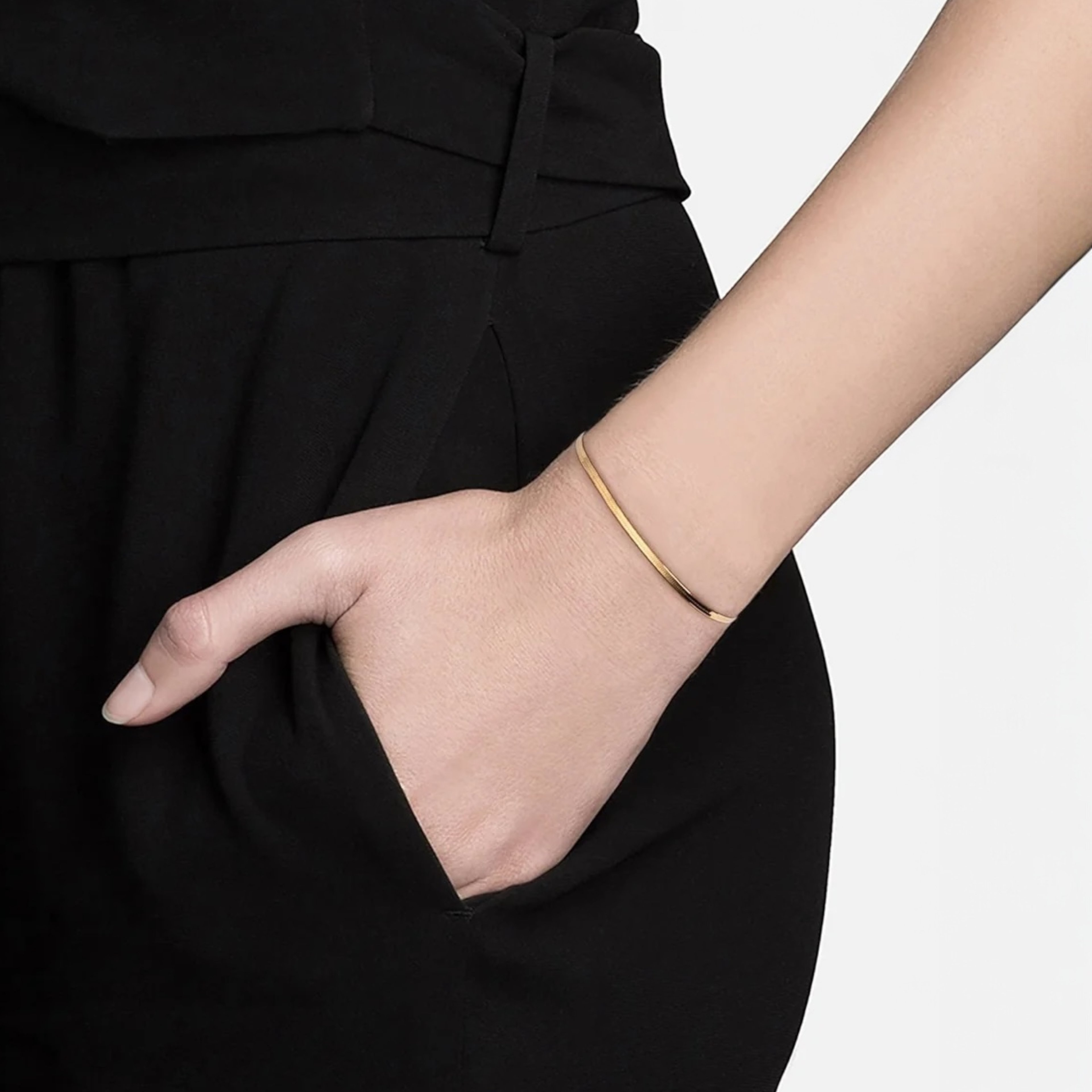 2mm herringbone chain bracelet