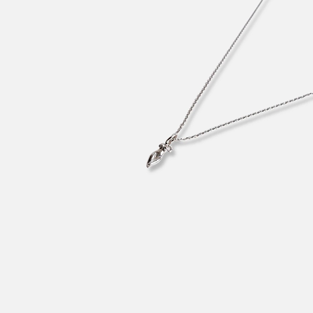 statue of a lady necklace - sterling silver