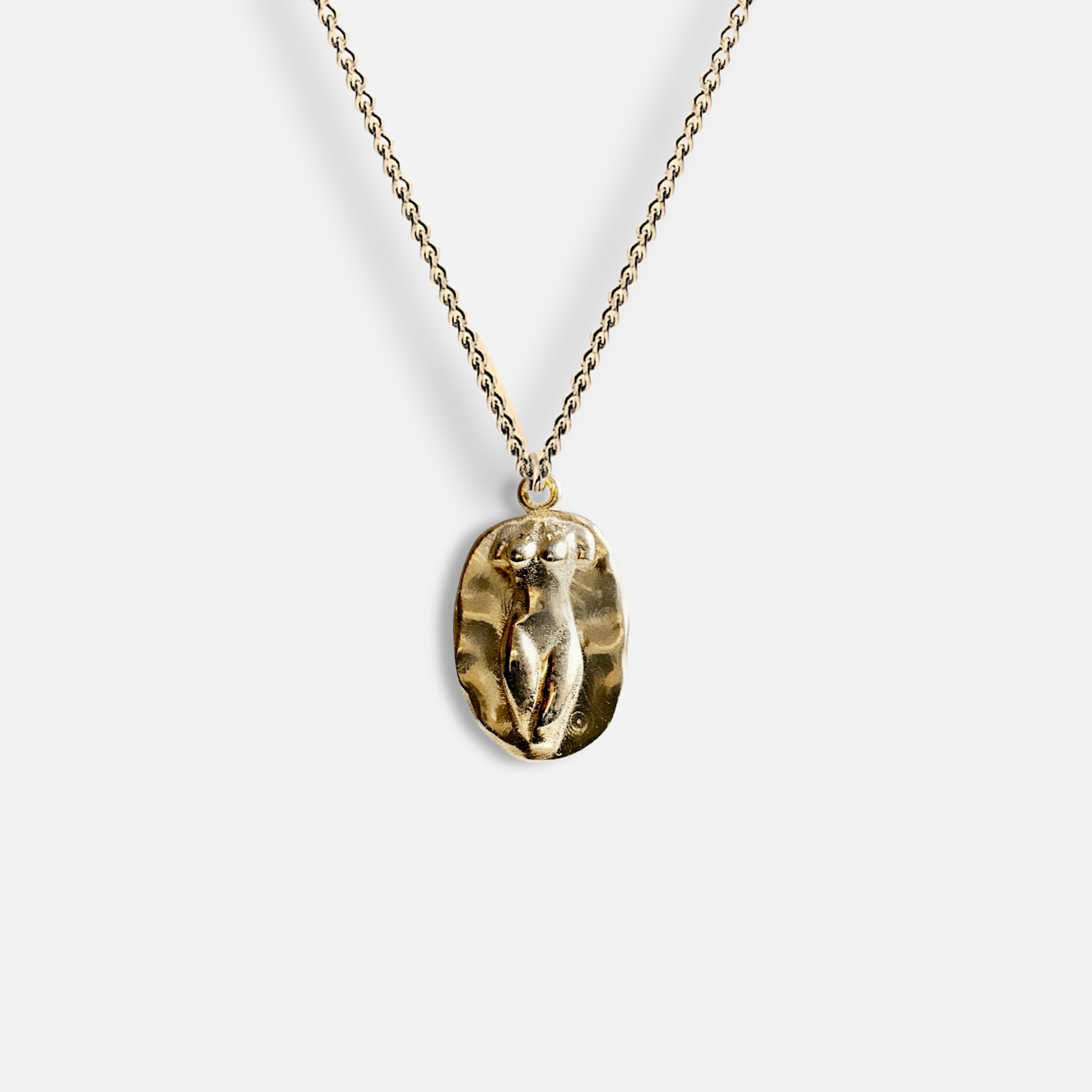 silhouette of a lady necklace