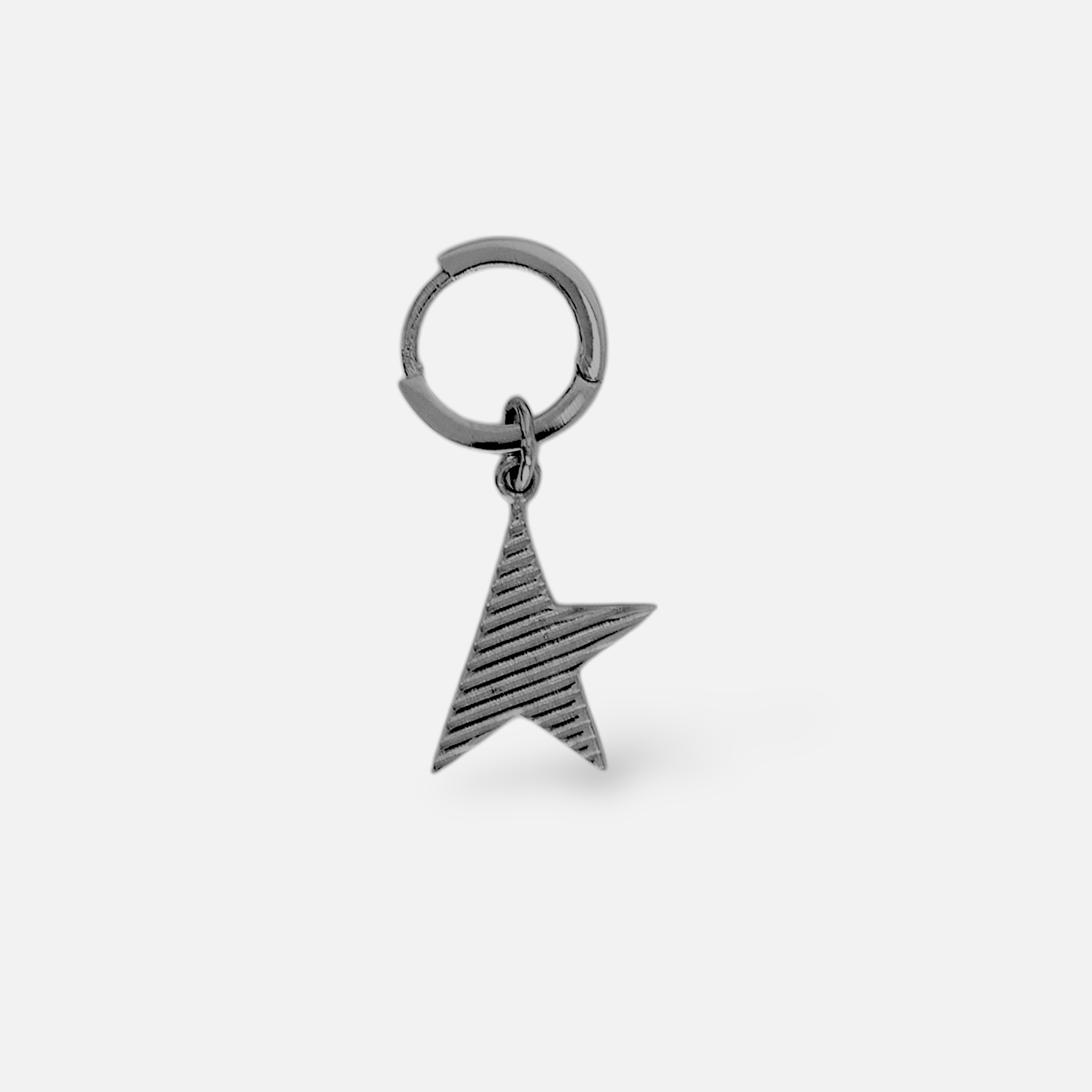 undone hoop earring - black rhodiumj