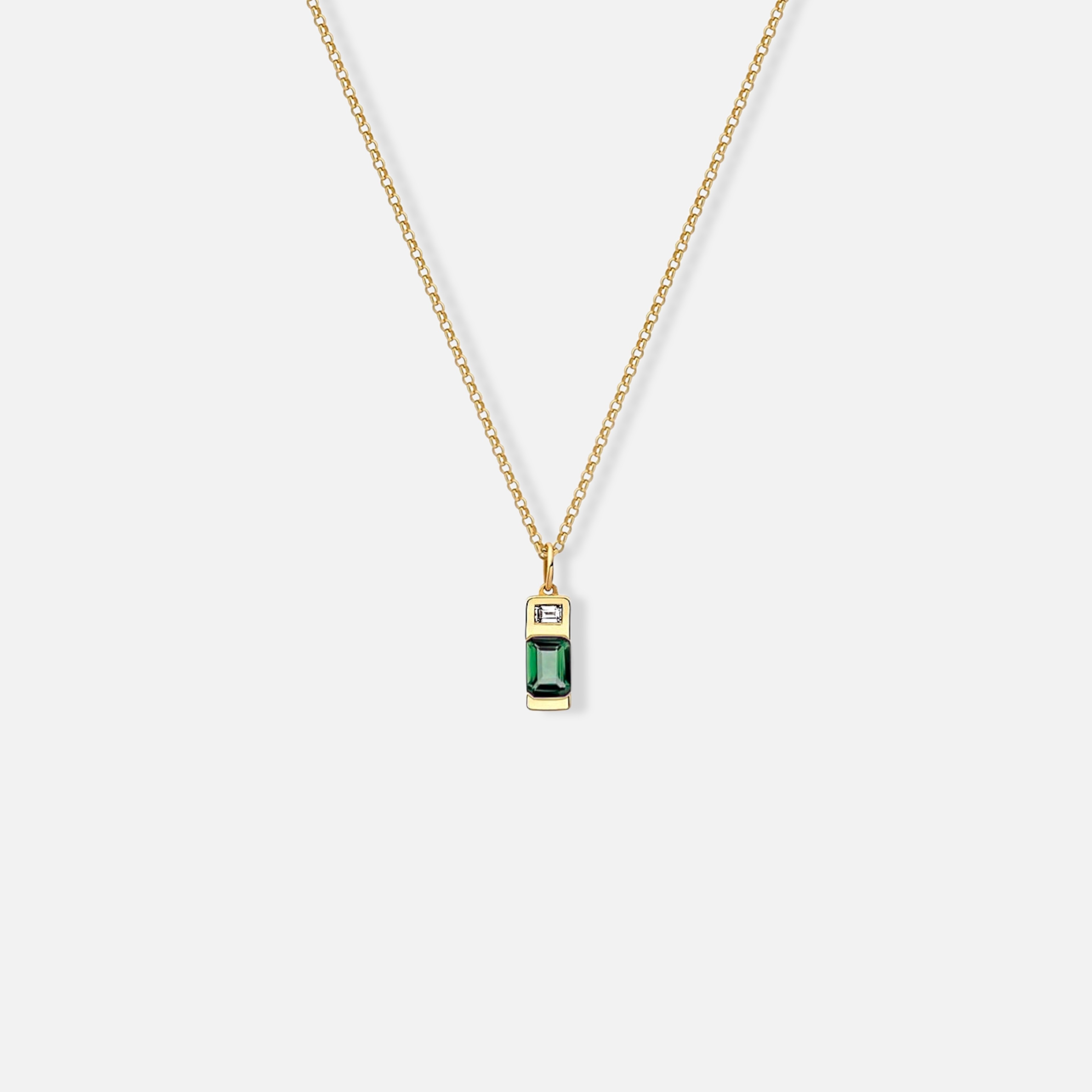 one last time necklace, green tourmaline - gold vermeil