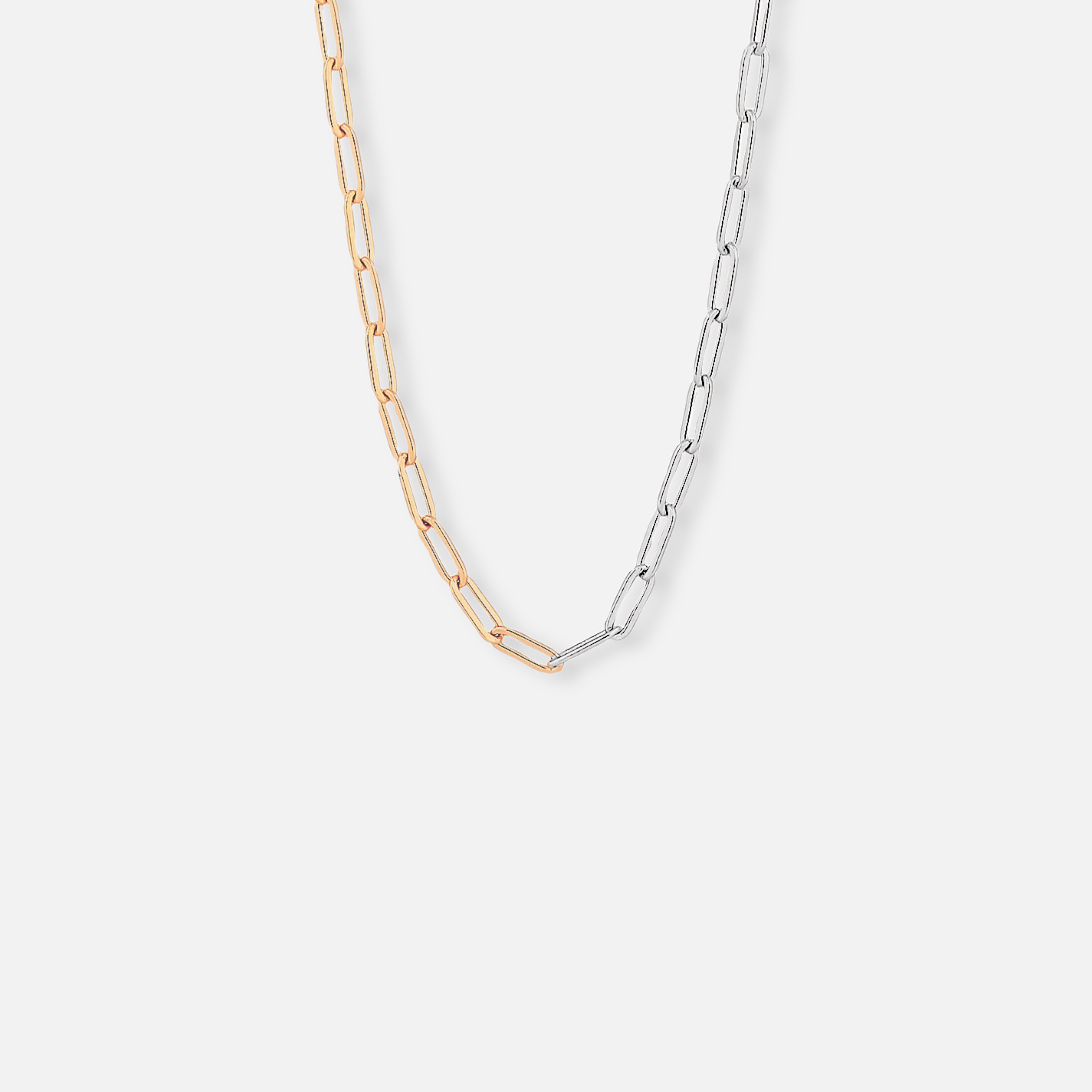 paperclip chain necklace - rose gold & silver