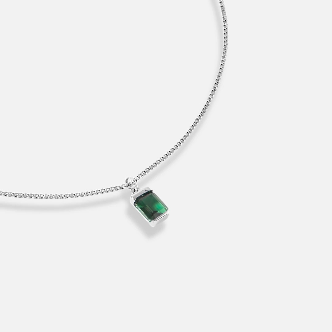 green breeze necklace - sterling silver