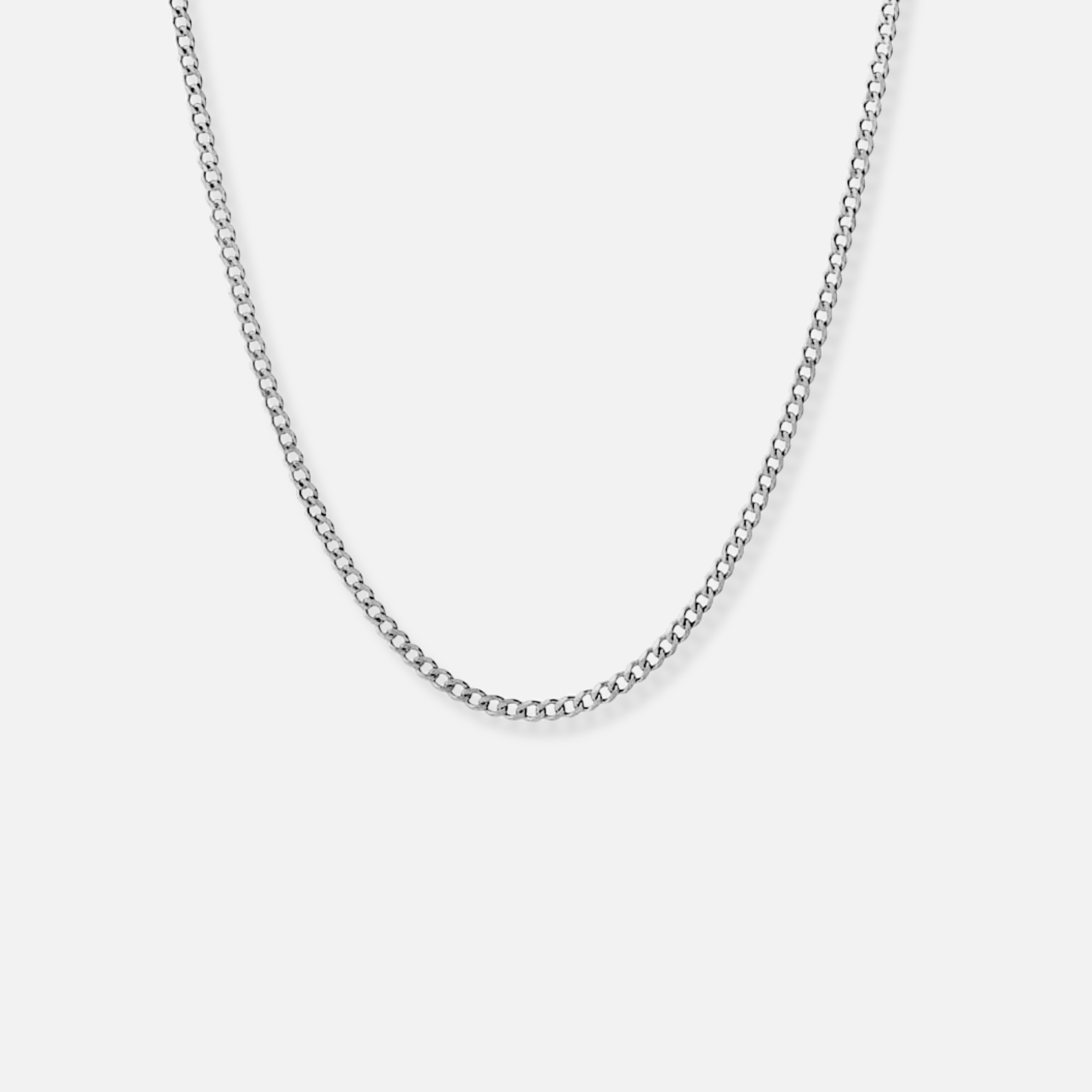 3mm küba zincir kolye - gümüş