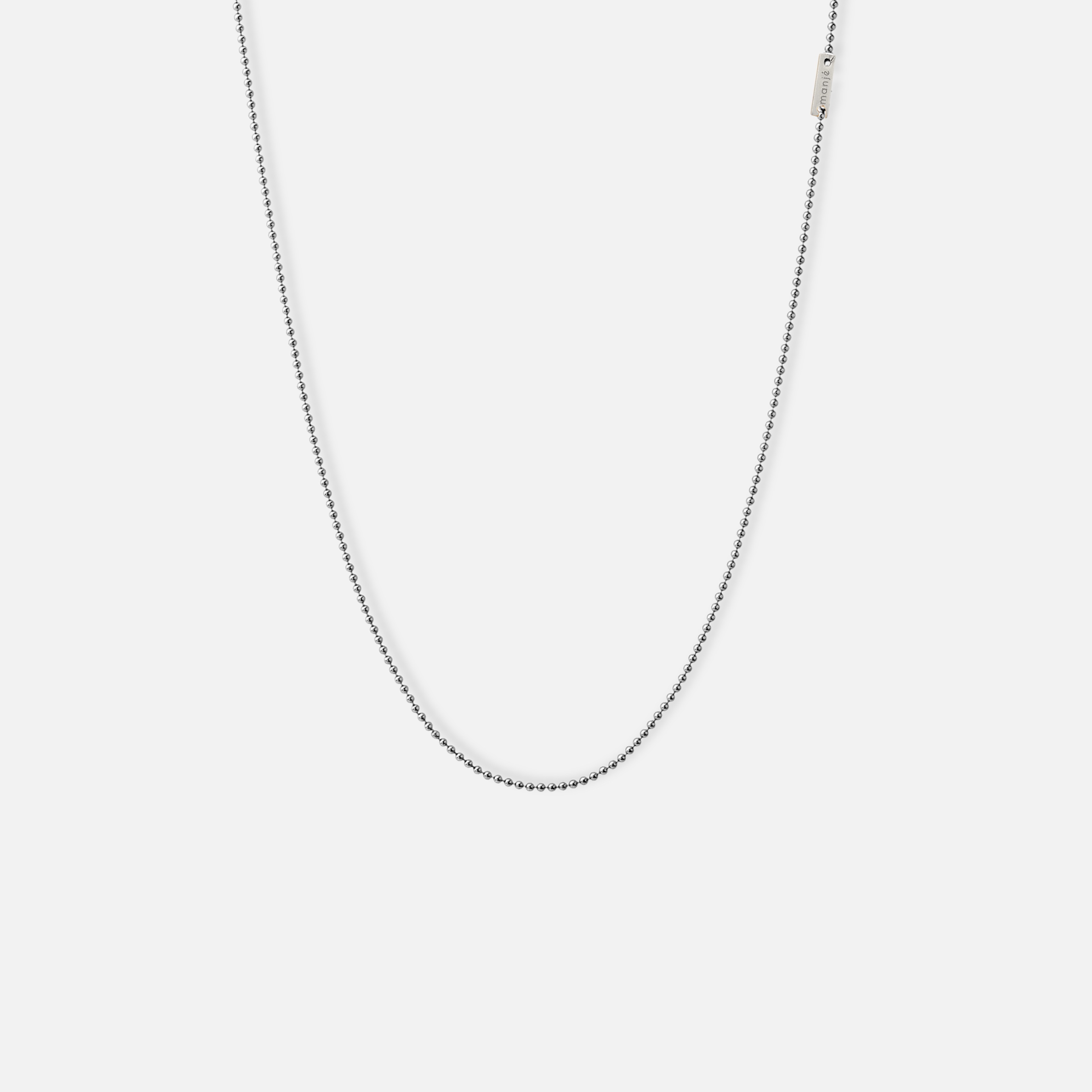 slim beaded chain necklace - gümüş