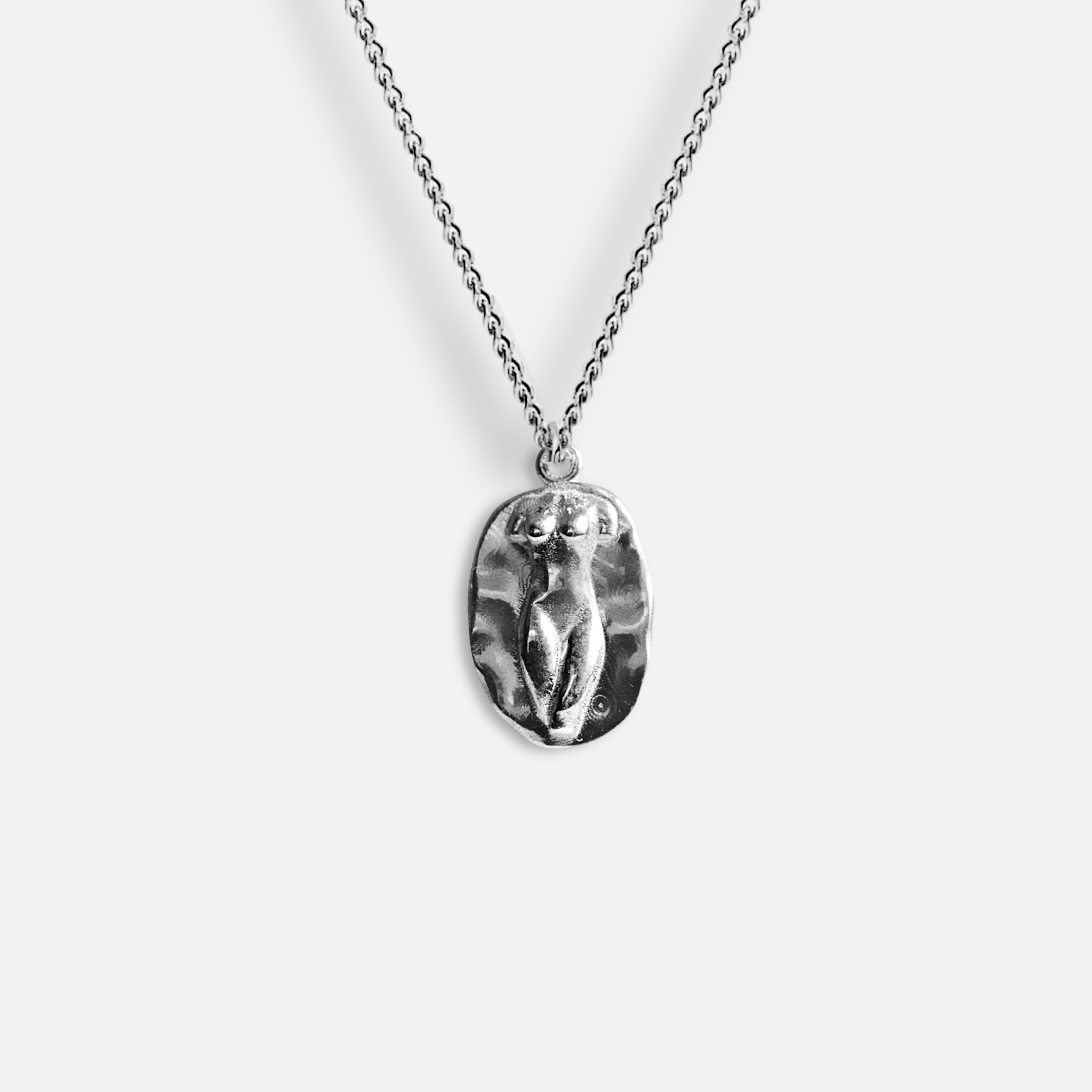 silhouette of a lady necklace - sterling silver
