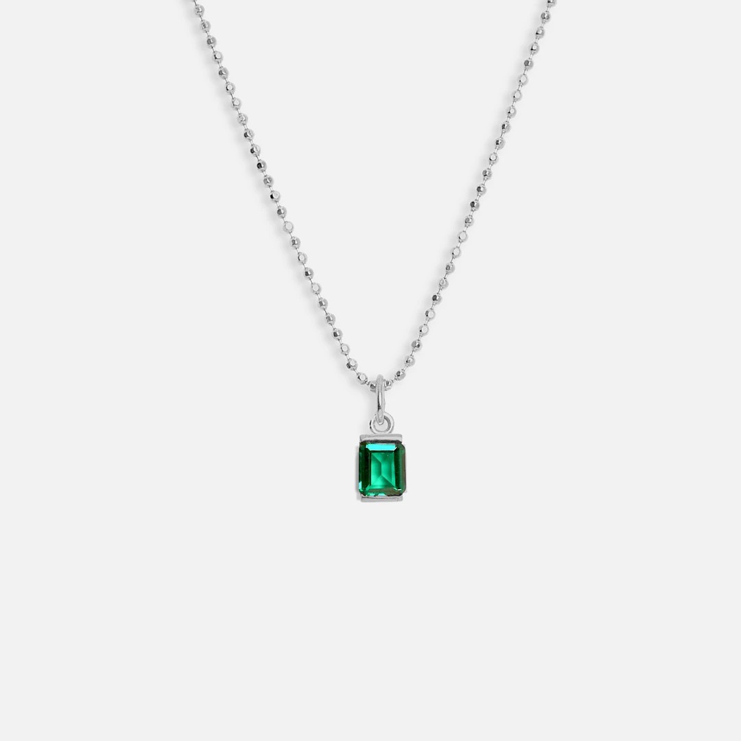 green breeze necklace - sterling silver