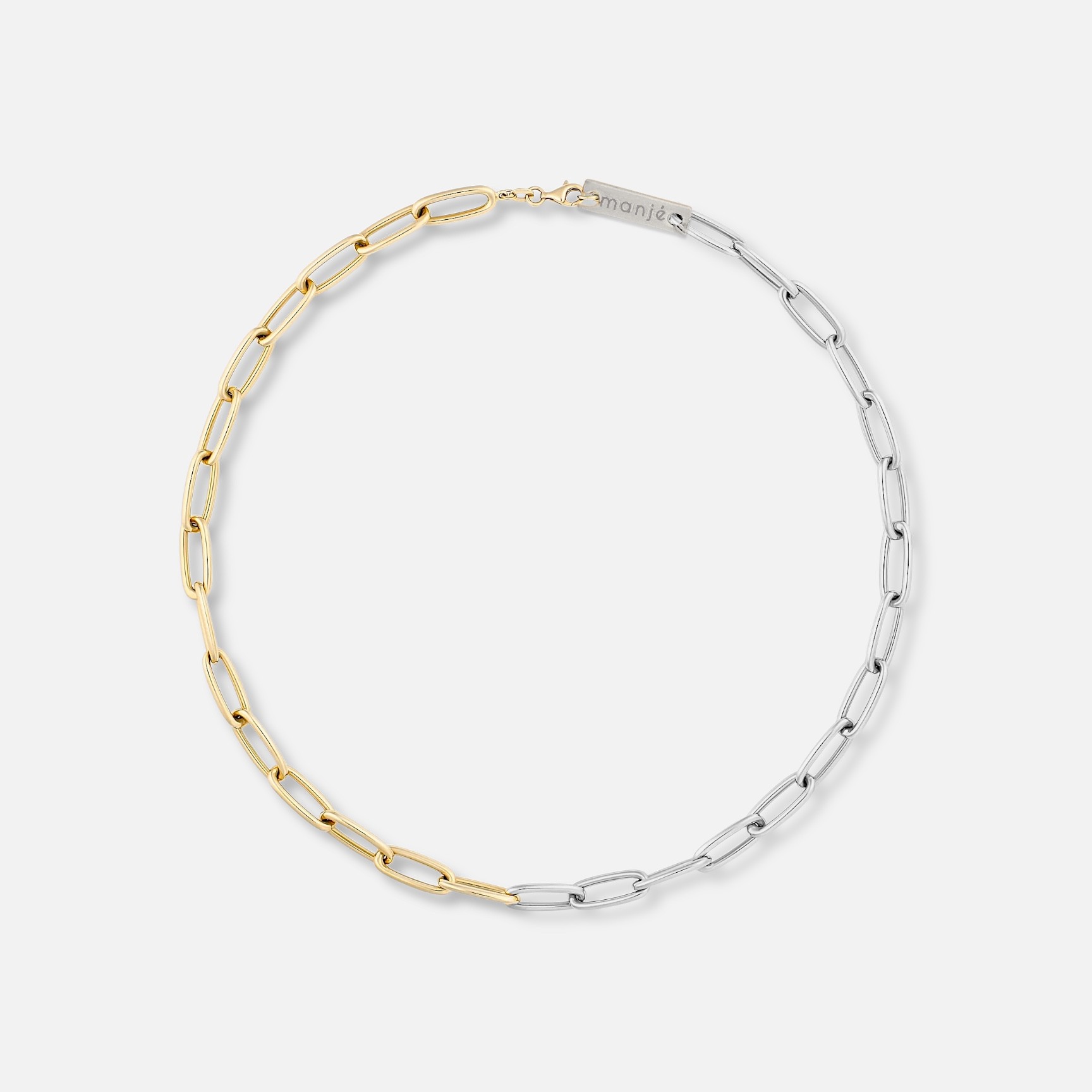 slim paperclip chain choker - gold & silver